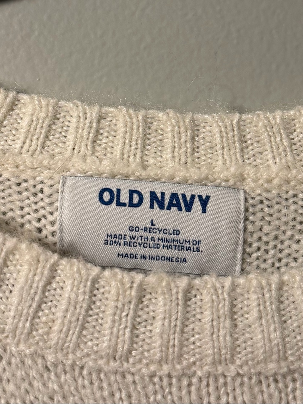 Old Navy Ivory Crewneck Sweater - Picture 2 of 4